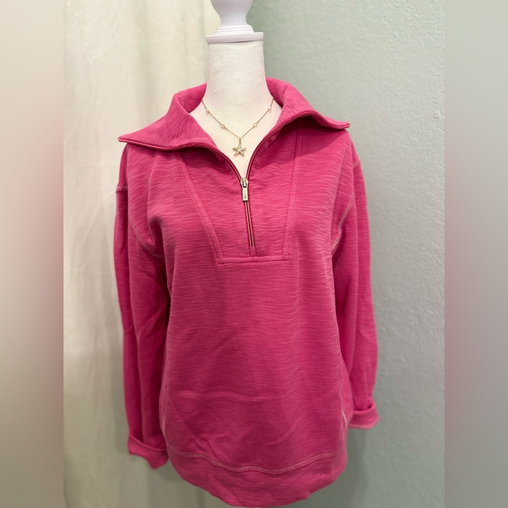 Tommy Bahama Fuchsia Quarter-Zip Sweatshirt